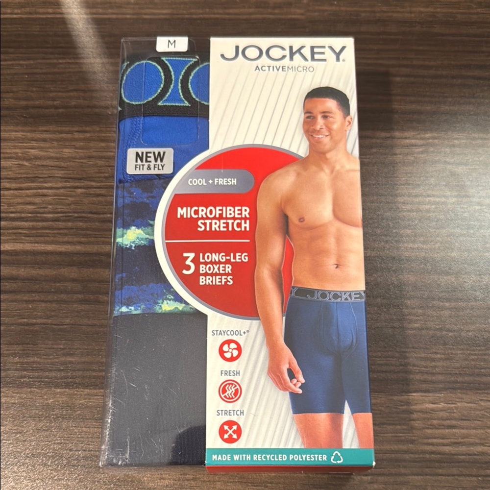 Jockey Men's Size Medium Microfiber Stretch Boxer Briefs